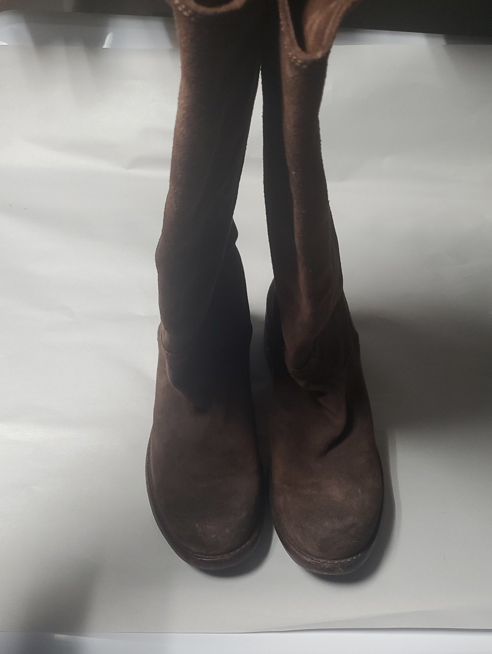 Frye Elena Pull-on Tall Brown Suede Women's Boots Size 7 Style 76556 Equestrian - Picture 14 of 16